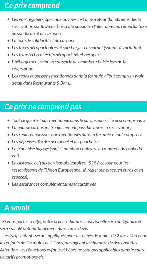 Conditions tarifaires