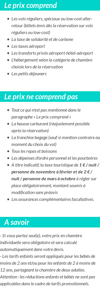 Conditions tarifaires