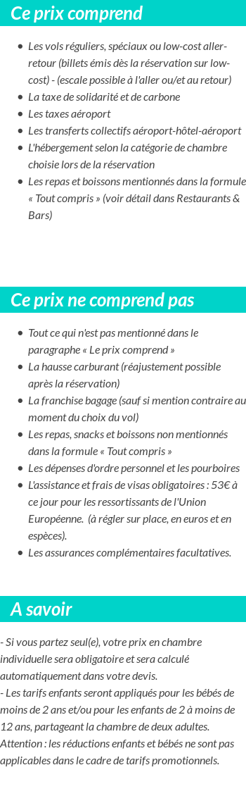 Conditions tarifaires