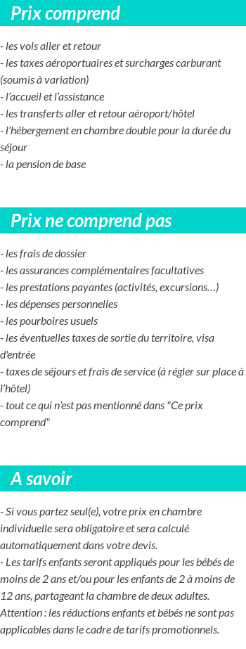 Conditions tarifaires