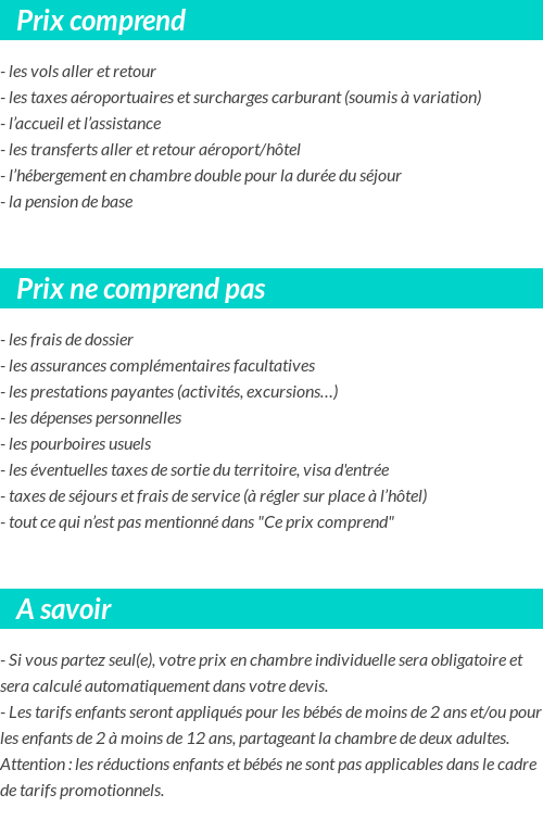 Conditions tarifaires