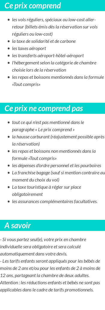 Conditions tarifaires
