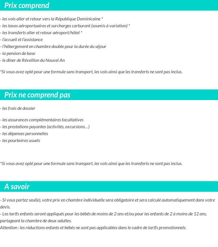 Conditions tarifaires