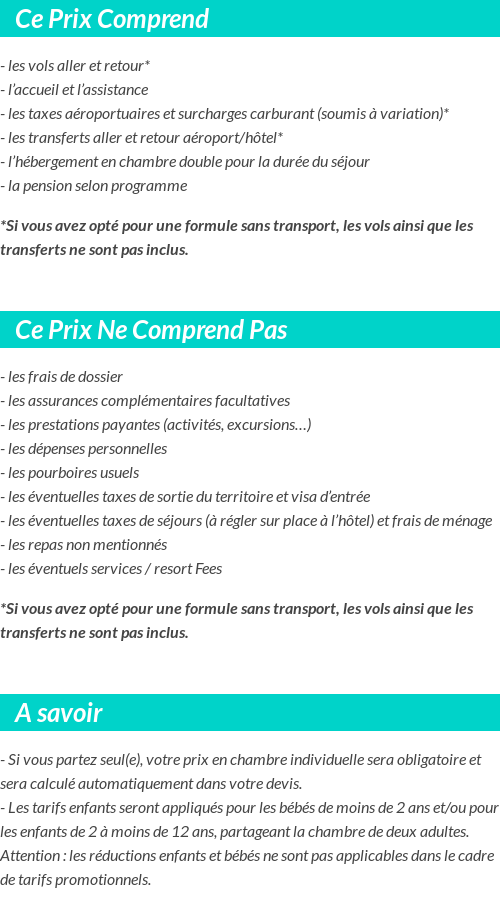 Conditions tarifaires