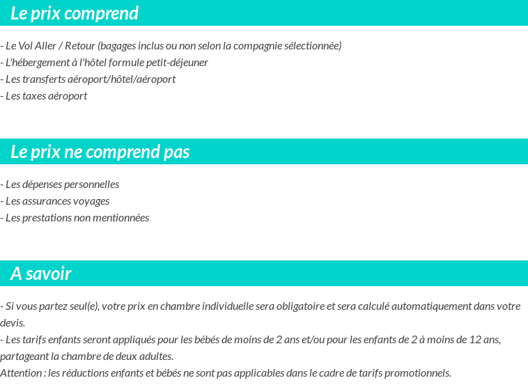 Conditions tarifaires