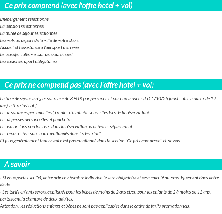 Conditions tarifaires