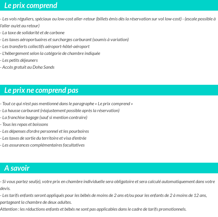 Conditions tarifaires