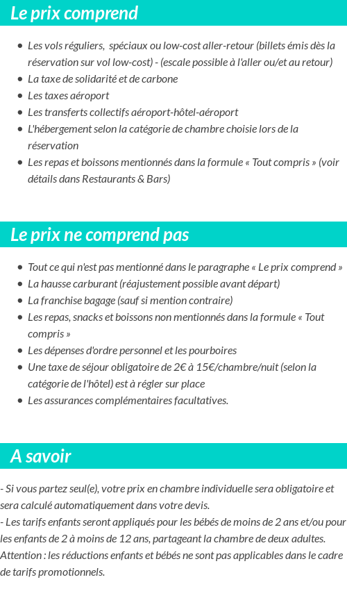 Conditions tarifaires
