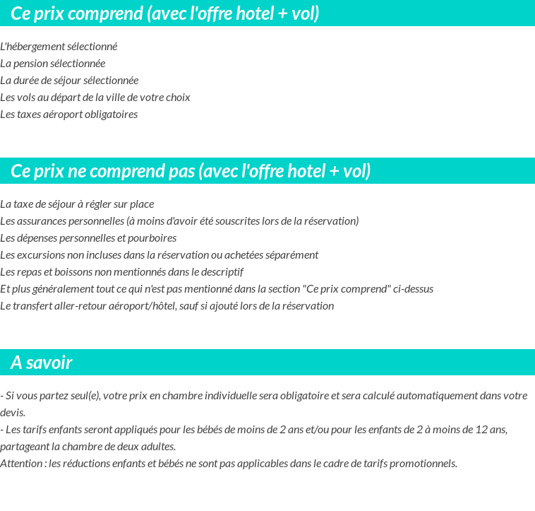 Conditions tarifaires
