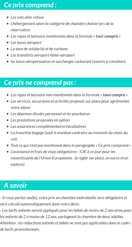 Conditions tarifaires