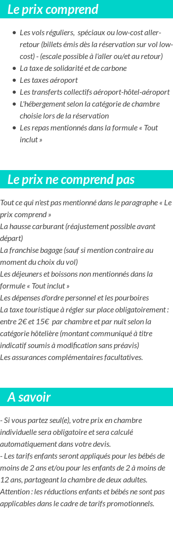 Conditions tarifaires