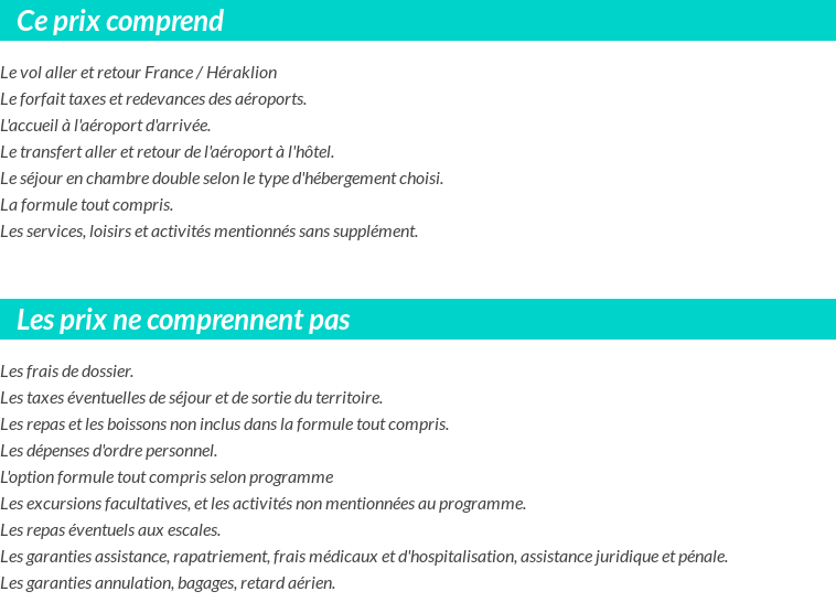 Conditions tarifaires