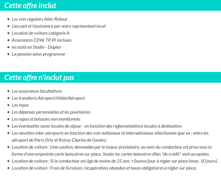 Conditions tarifaires