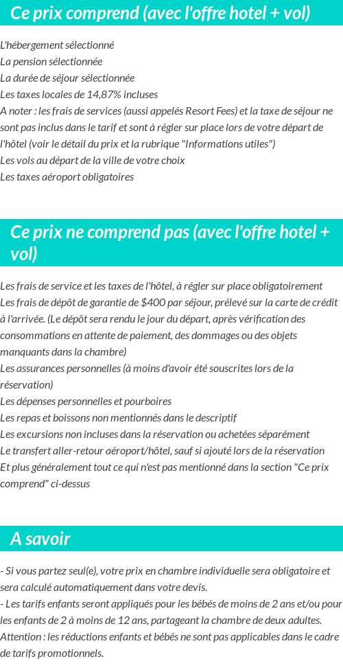 Conditions tarifaires