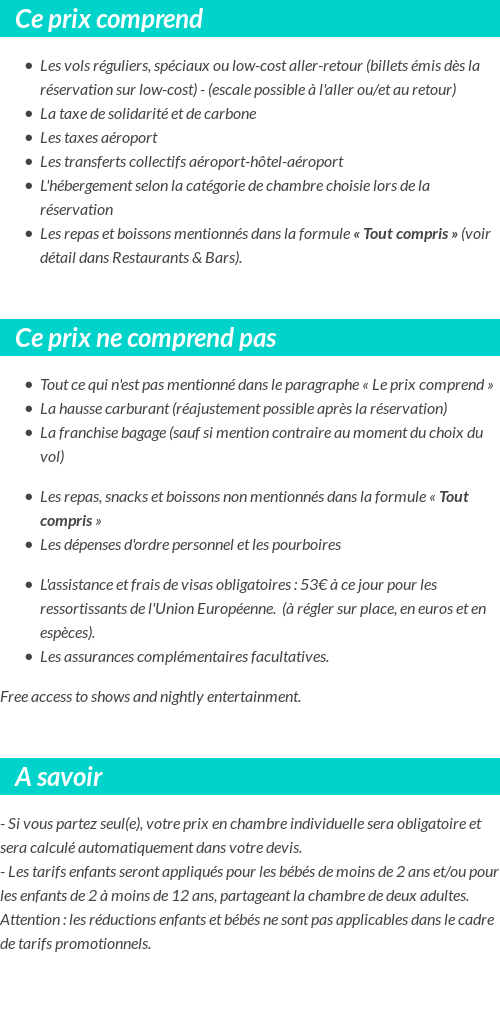 Conditions tarifaires