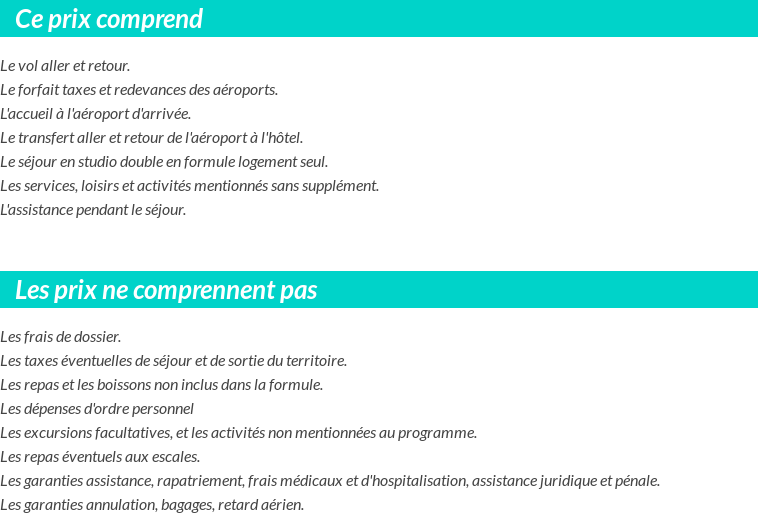 Conditions tarifaires