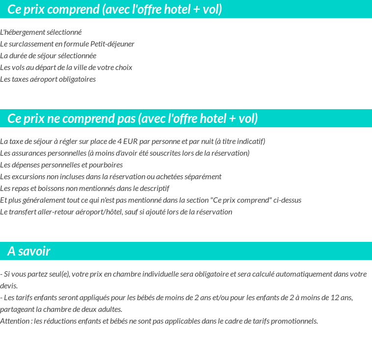 Conditions tarifaires