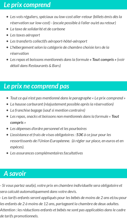 Conditions tarifaires