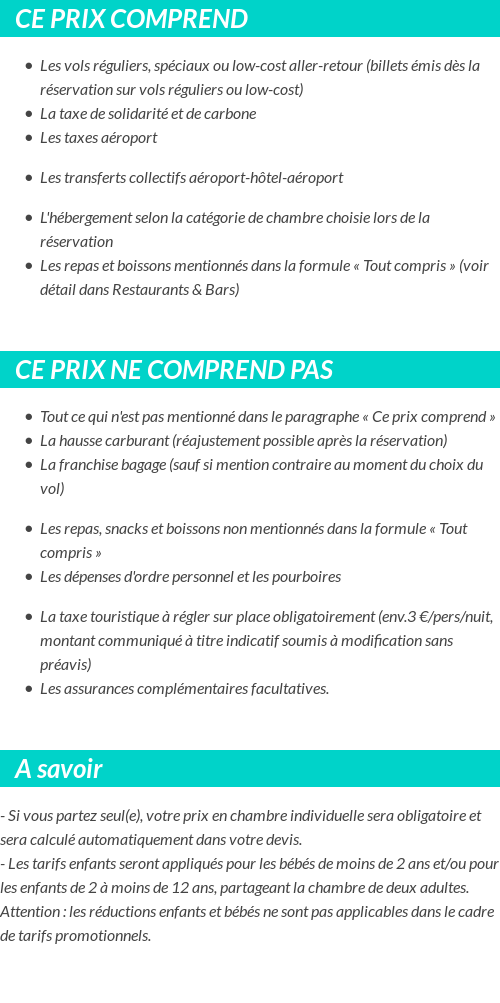 Conditions tarifaires