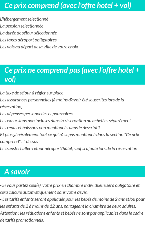 Conditions tarifaires