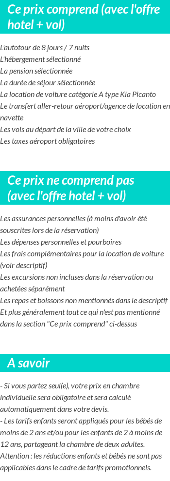 Conditions tarifaires