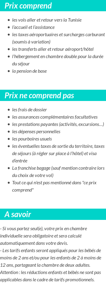 Conditions tarifaires