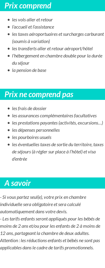 Conditions tarifaires