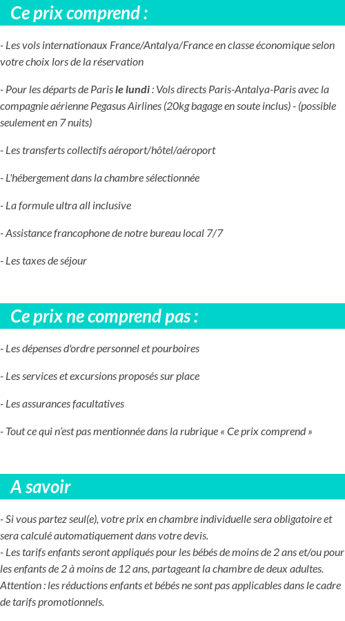 Conditions tarifaires