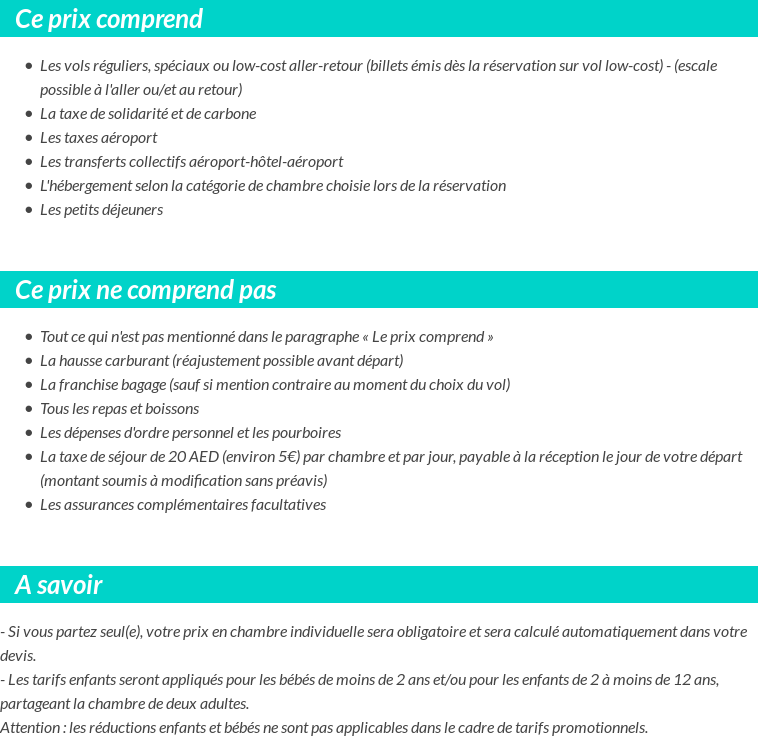 Conditions tarifaires