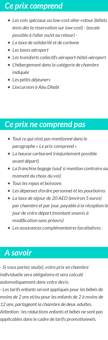 Conditions tarifaires