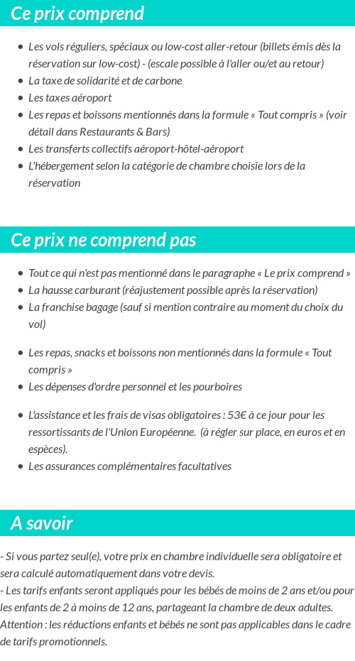 Conditions tarifaires