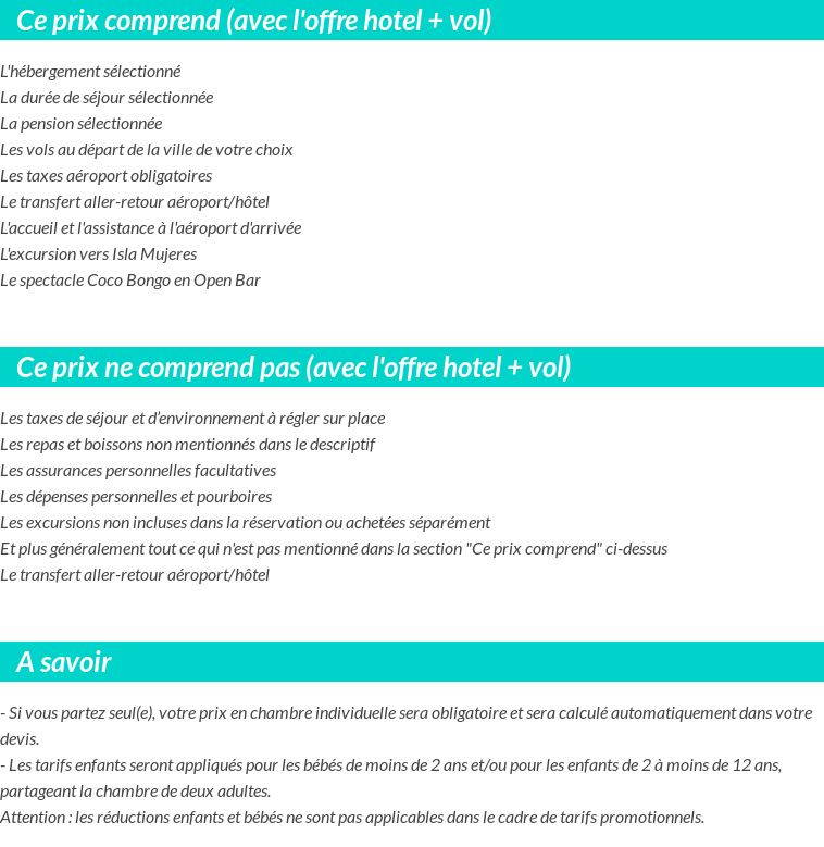 Conditions tarifaires