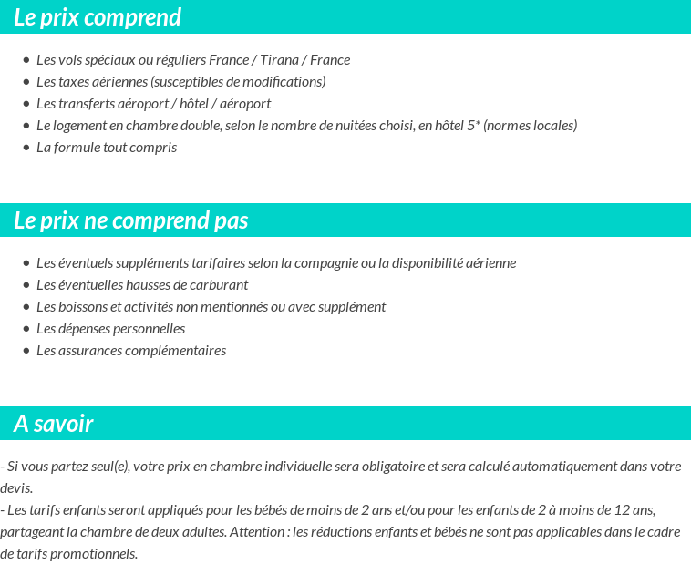 Conditions tarifaires