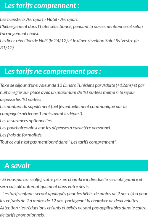 Conditions tarifaires