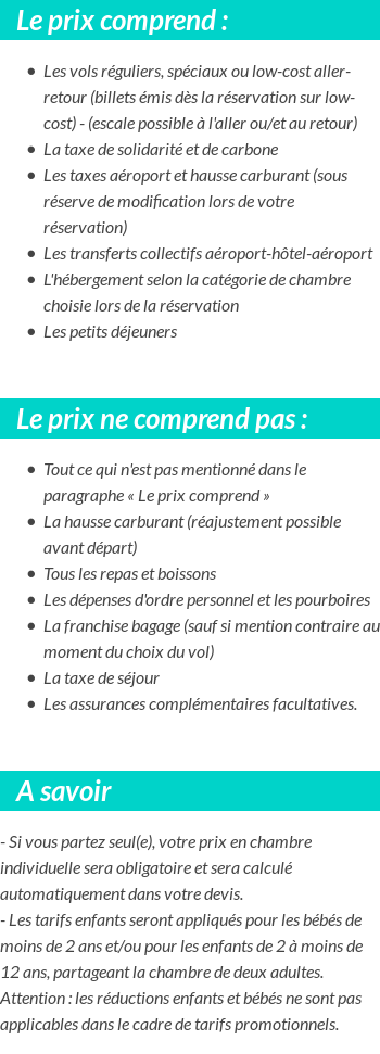 Conditions tarifaires