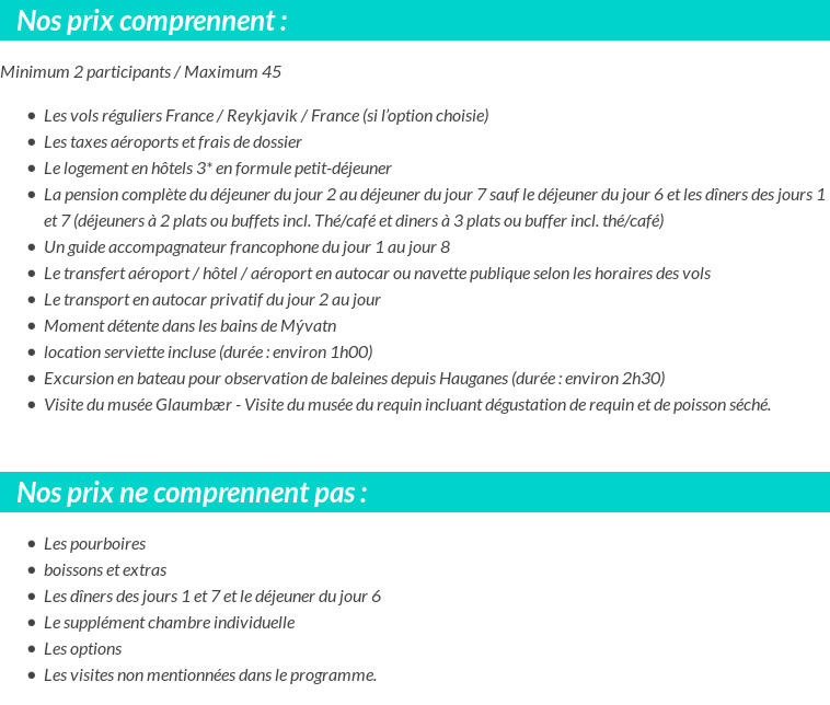 Conditions tarifaires