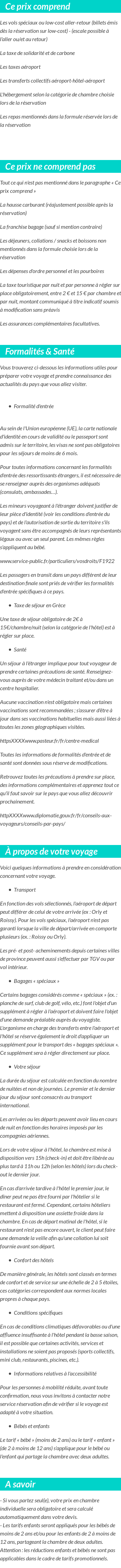 Conditions tarifaires