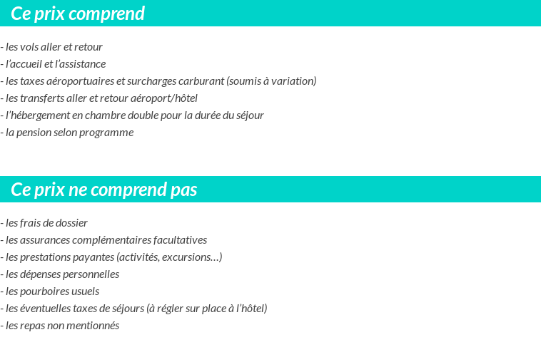 Conditions tarifaires