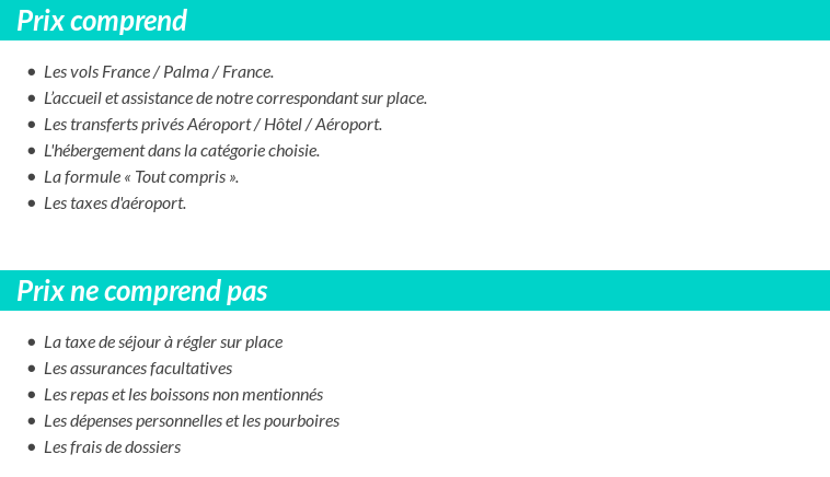 Conditions tarifaires