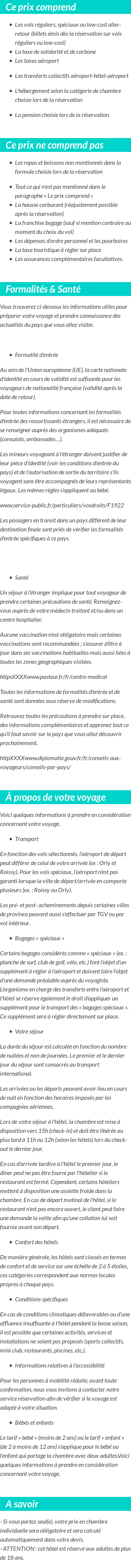 Conditions tarifaires