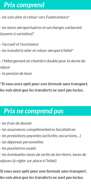 Conditions tarifaires