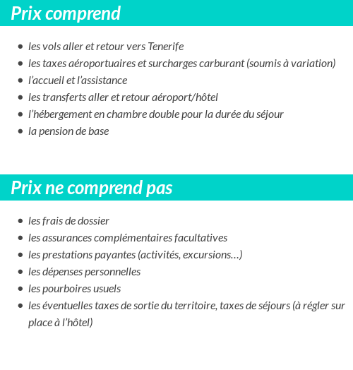 Conditions tarifaires