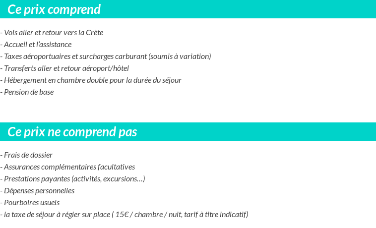 Conditions tarifaires