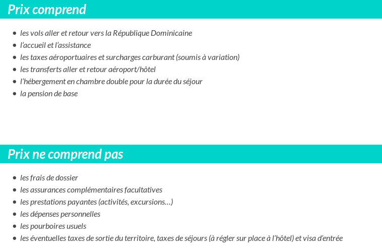 Conditions tarifaires