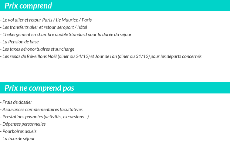 Conditions tarifaires