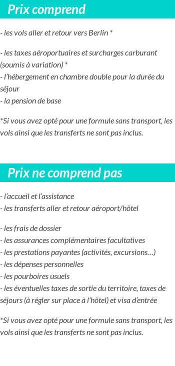 Conditions tarifaires