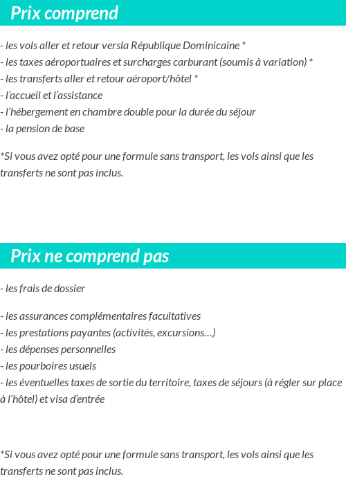Conditions tarifaires