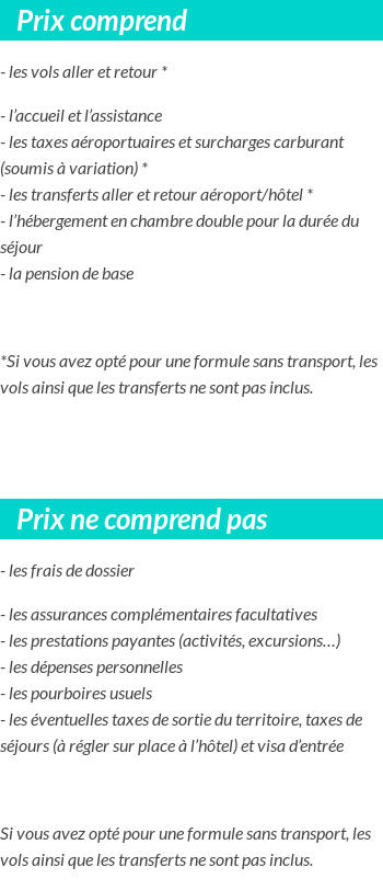 Conditions tarifaires