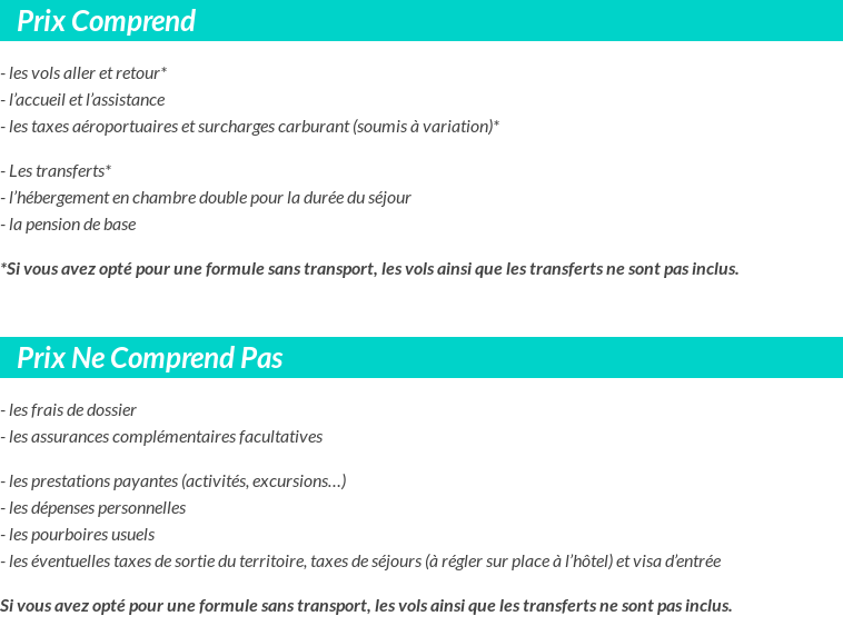 Conditions tarifaires