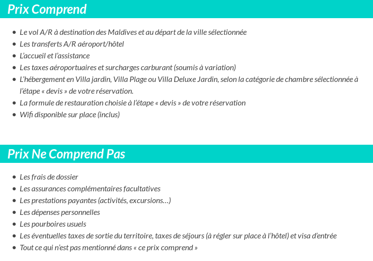 Conditions tarifaires